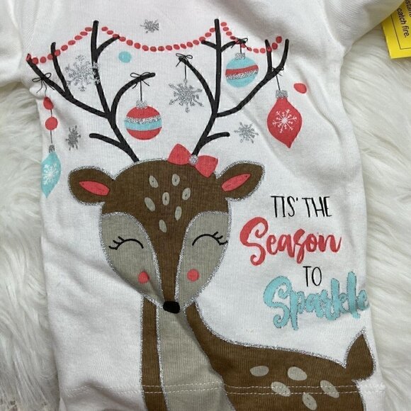 NEW Koala Kids Christmas 4pc Pajama Set Size 12 Months Pjs Reindeer Ornaments - Picture 5 of 7